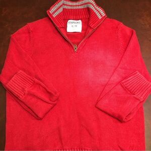 AEROPOSTALE Men’s Retro Knit Zippered Mock Neck Red Sweater Stylish Size…